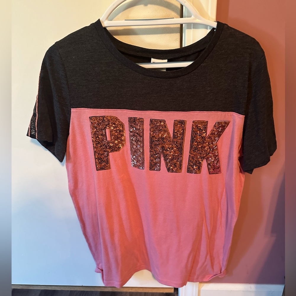 Victoria Secrets short sleeve pink shirt